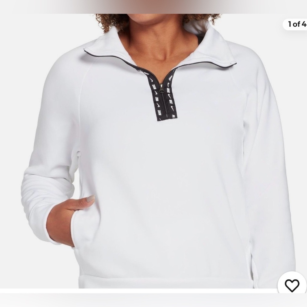 Nike All Time Half Zip Therma Loose Fit White S